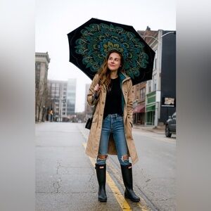 Vintage Oakton Limited Raincoat Trench Coat Jacket Tan L